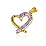 Dije con forma de corazón hecho de tres oros, Joyería Caracas te presenta el regalo perfecto, cuenta con garantía de por vida. 
