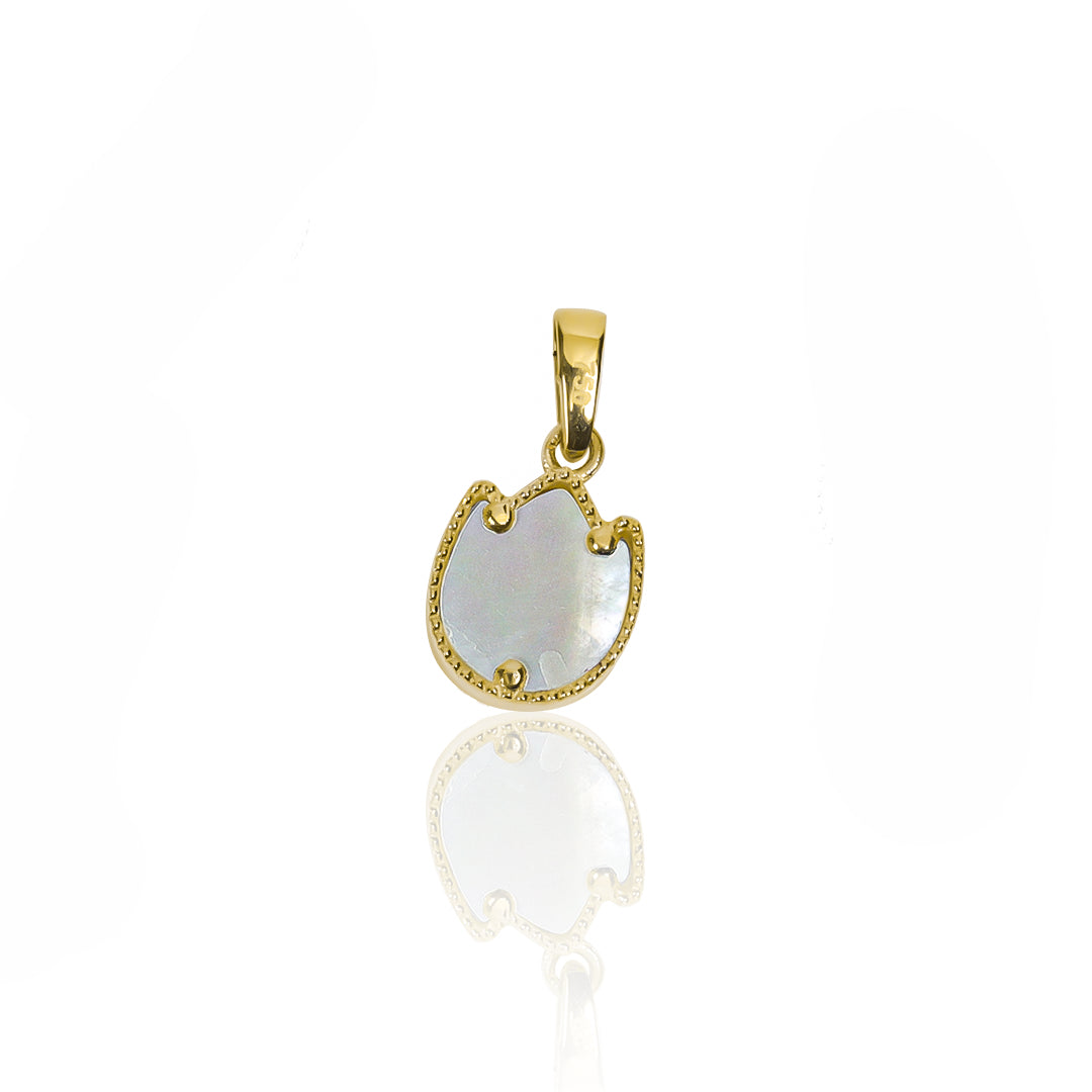 Dije Tulip Nacar M en oro de 18k de la Joyería Caracas. Con su diseño en forma de tulipán, este accesorio cuenta con certificado de calidad y garantía de por vida.