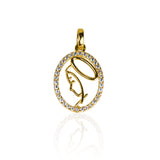 Dije Virgen María cristales. Hecho con oro de 18 quilates por Joyería Caracas, cuenta con garantía de por vida.