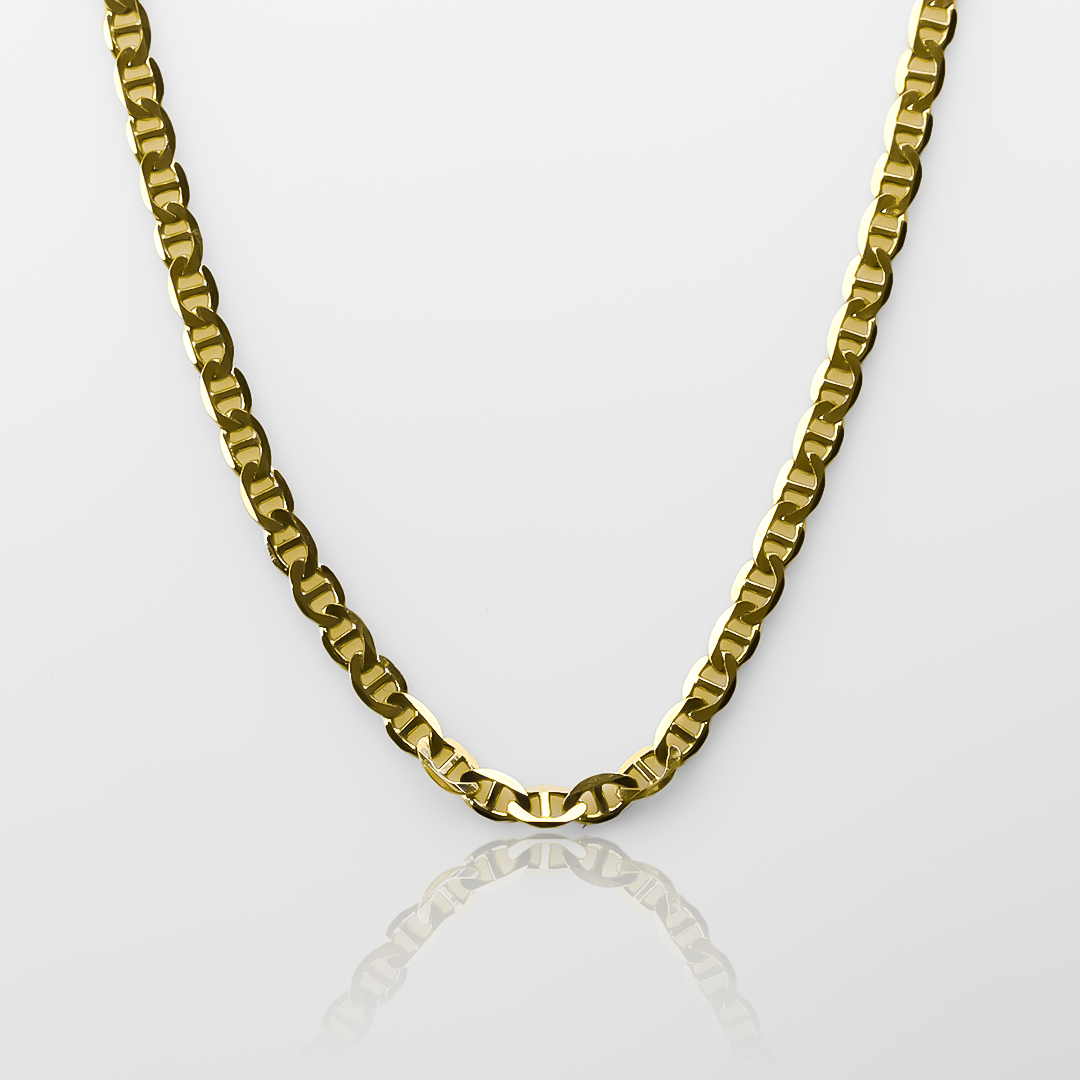 Cadena escalera espejo 52 en oro de 18k de la Joyería Caracas es el accesorio perfecto para lucir elegante y sofisticada. Cuenta con garantía de por vida. 