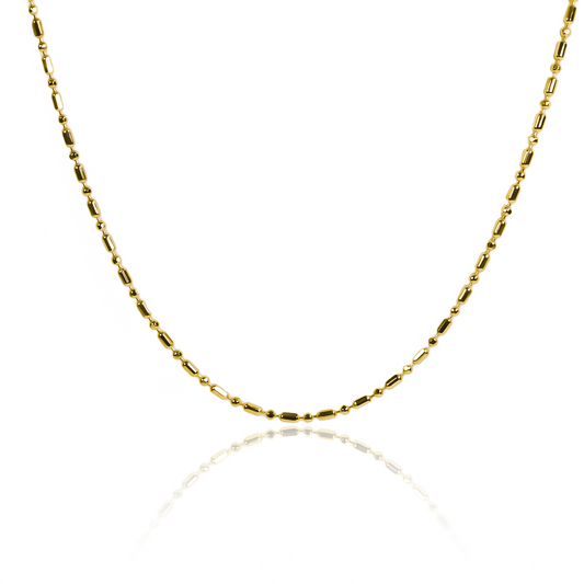 Cadena Stick &amp; Sphere 40 I de Joyería Caracas. Hecha de oro 18k y con garantía de por vida.