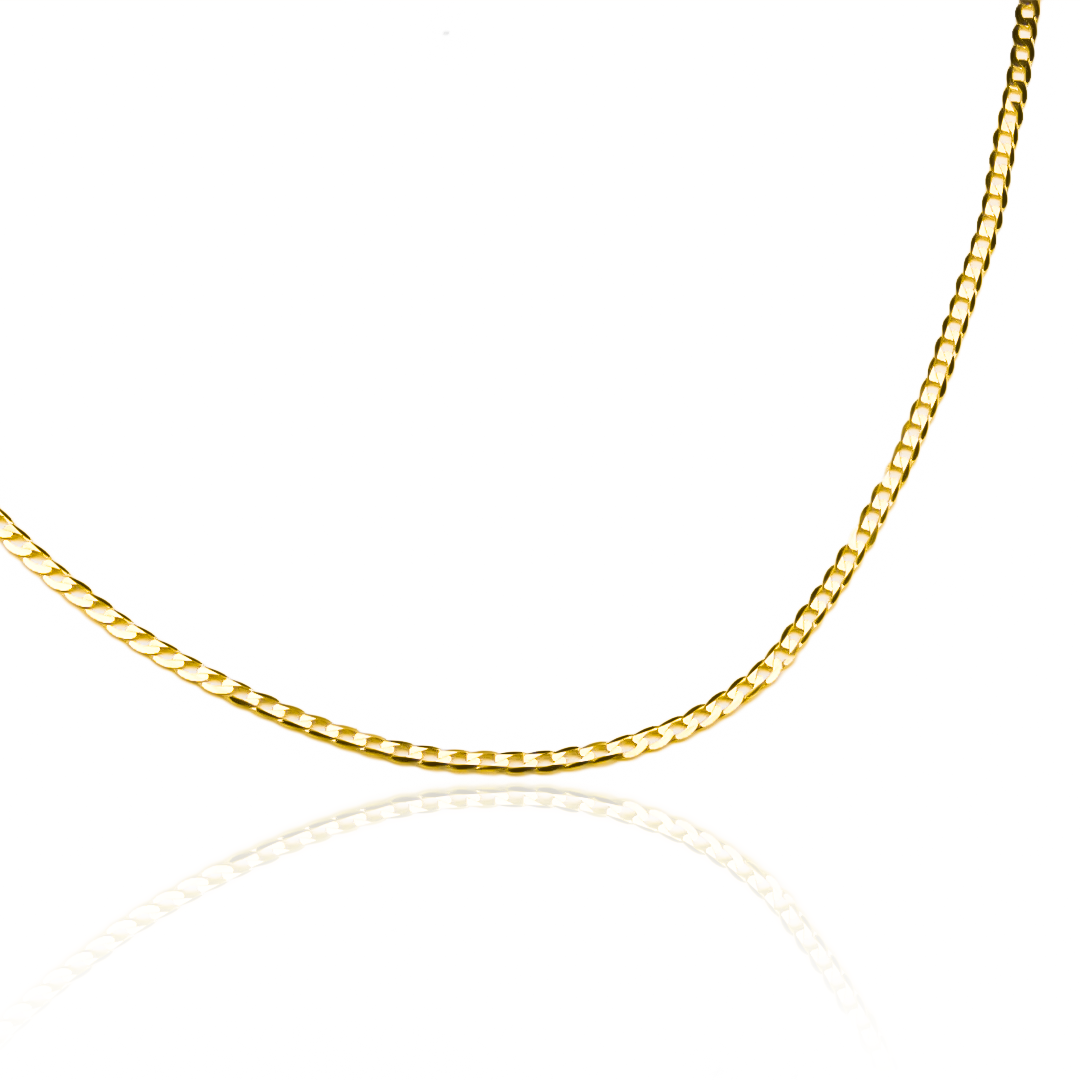 Cadena Cubana Espejo SM 40 en oro de 18k de la Joyería Caracas. Cuenta con garantía de por vida. 