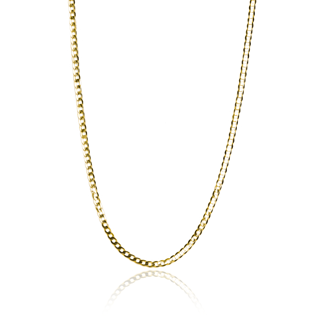 Cadena cubana espejo S45 en oro de 18k de la Joyería Caracas, cuenta con garantía de por vida. 