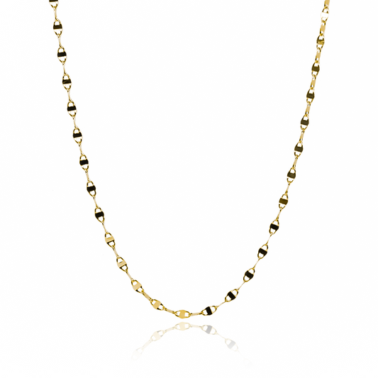 Cadena de la Joyería Caracas es una elegante adición a tu colección de joyas. Hecha de oro de 18k, cuenta con garantía de por vida. 