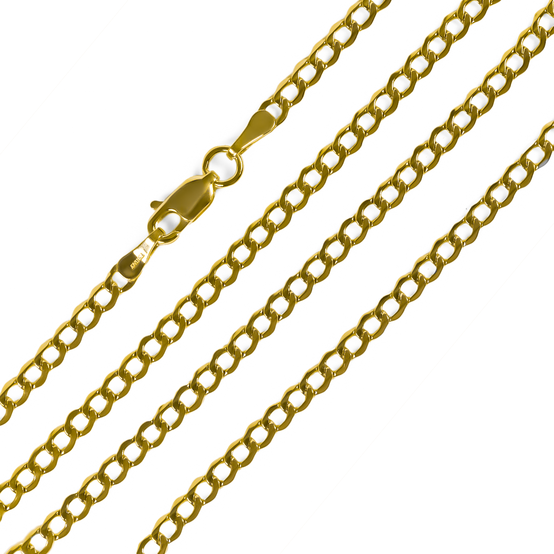 Cadena Cubana M50 I de la Joyería Caracas es una opción elegante y de alta calidad en joyas. Hecha de oro de 18K, cuenta con garantía de por vida. 