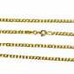 Cadena Cubana seguida 60 de la Joyería Caracas es un clásico atemporal, en oro amarillo de 18 quilates y cuenta con garantía de por vida. 