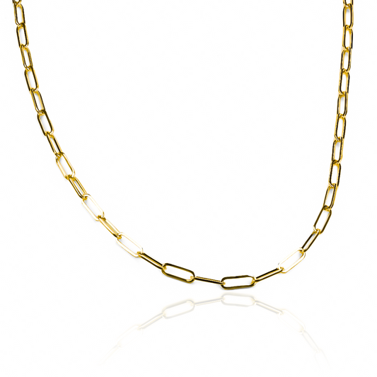Cadena Clip Lisa 60cm en oro de 18K de la Joyería Caracas, cuenta con garantía de por vida.