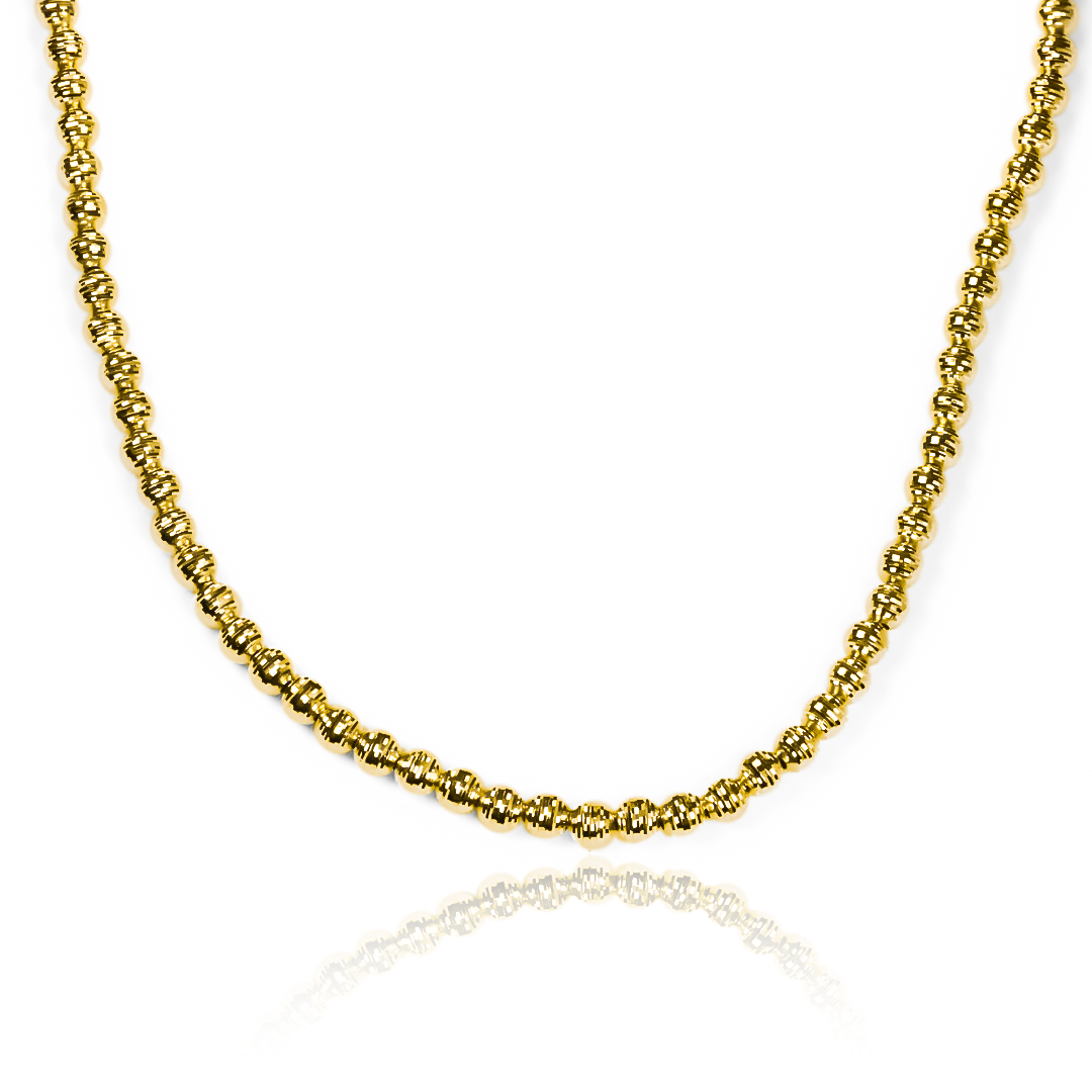 Gargantilla Diamantada 45 I, fabricada en oro 18K por Joyería Caracas, cuenta con un certificado de calidad y garantía de por vida.