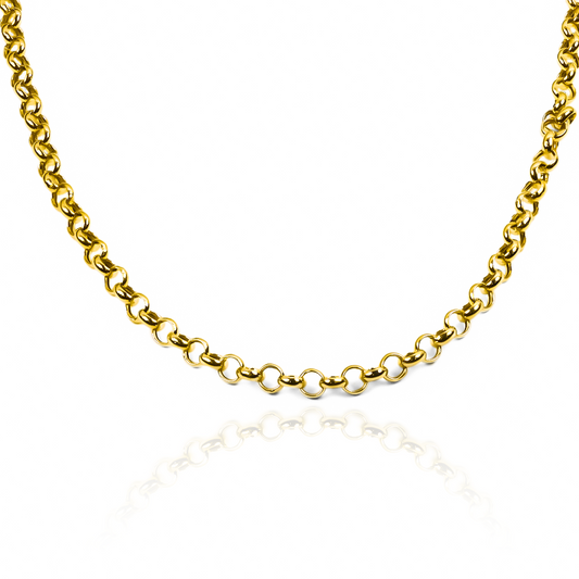 Cadena Rolón XL 50. Hecha con oro 18k de alta calidad y garantizada para toda la vida en Joyería Caracas.