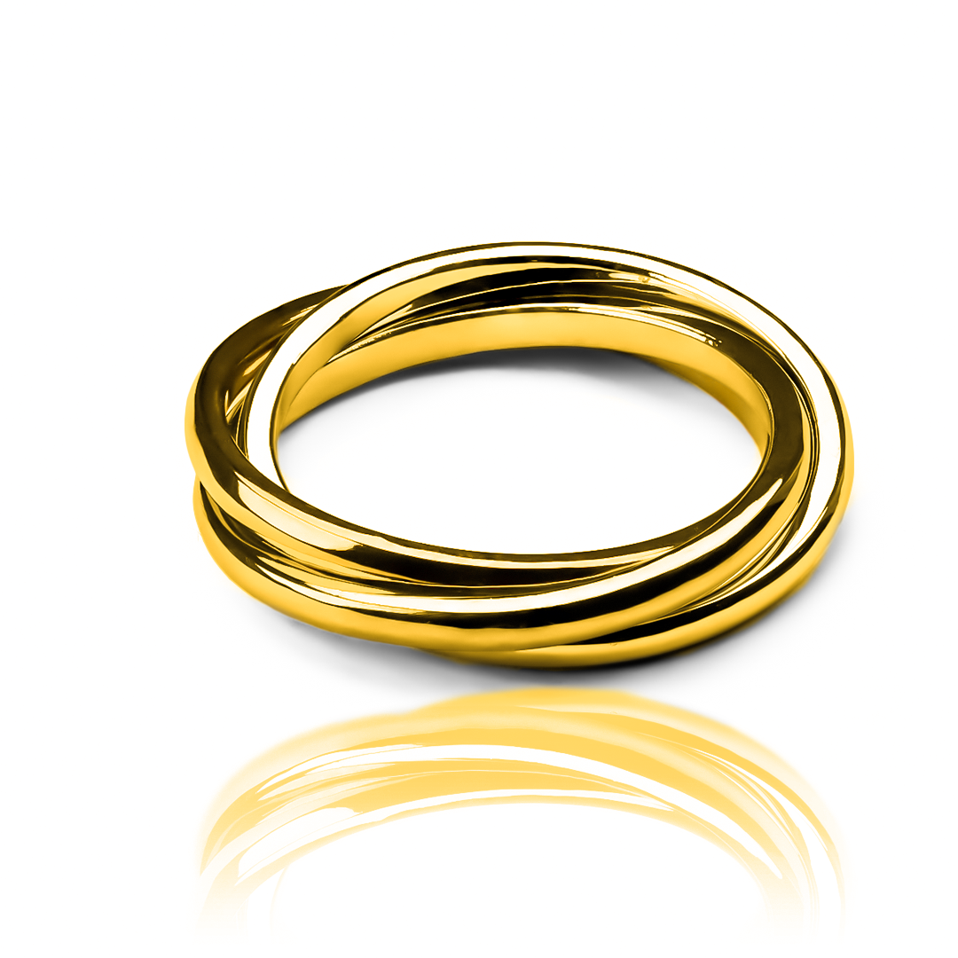 Anillo gemelas tres oros es un tesoro de Joyería Caracas, elaborado con oro 18k para una garantía de por vida. 