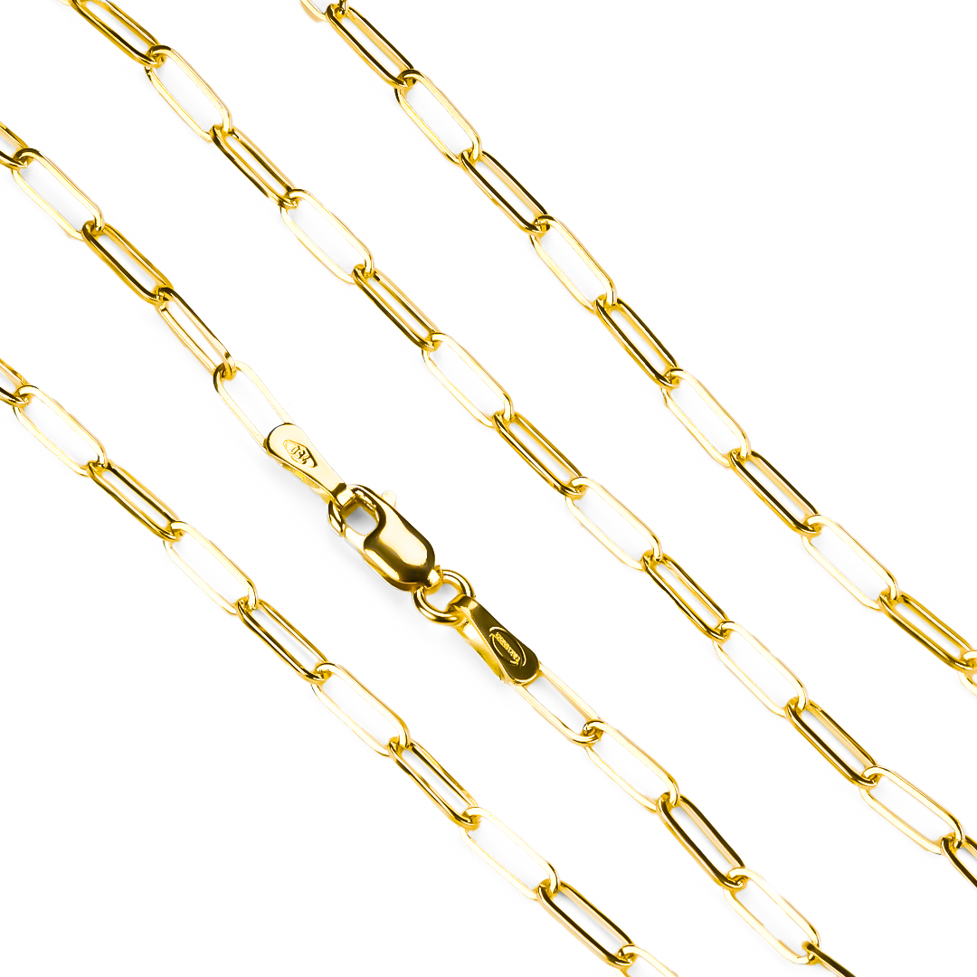 Cadena Clip Lisa 60cm en oro de 18K de la Joyería Caracas, cuenta con garantía de por vida.