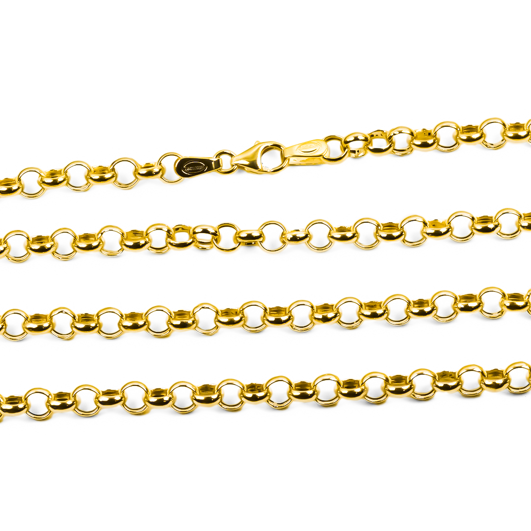 Cadena Rolón XL 50. Hecha con oro 18k de alta calidad y garantizada para toda la vida en Joyería Caracas.