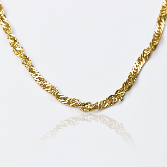 Cadena singapur S40. Hecha en oro 18k y con una garantía de por vida, esta pieza de joyería de la reconocida marca Joyería Caracas es un verdadero tesoro.