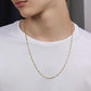 Cuello de hombre con cadena en tejido cubano 3x1 de 60cm en oro amarillo de 18 quilates, hecho en Joyería Caracas. 