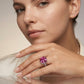 Deep blue diamond and blue sapphire ring