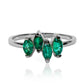 Anillo marquise quad emerald. Fabricado en oro 18k, esta joya de Joyería Caracas te hará sentir elegante y sofisticada. Disfruta de la belleza de los colores y la calidad.