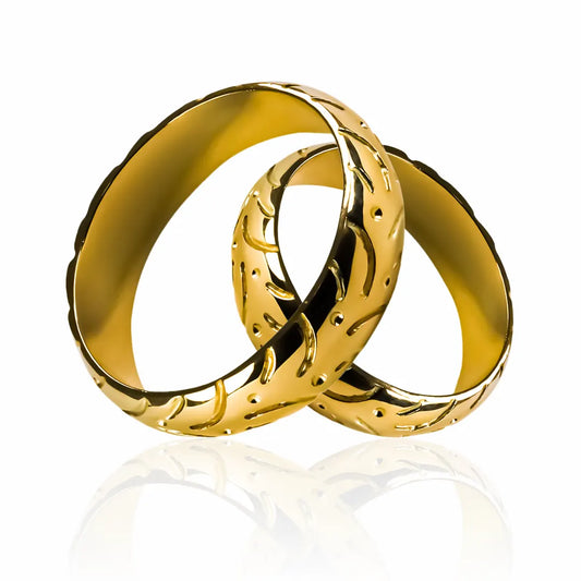 Argollas de matrimonio Moto Lover, fabricados en oro 18 quilates, cada argolla cuenta con certificado de calidad y garantía de por vida.