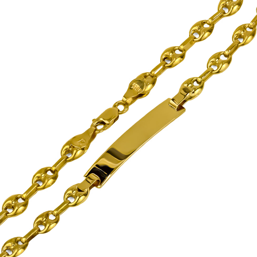 Pulsera esclava Calabrote M JT es una obra maestra de la Joyería Caracas en oro de 18k. Con su diseño elegante y exclusivo.