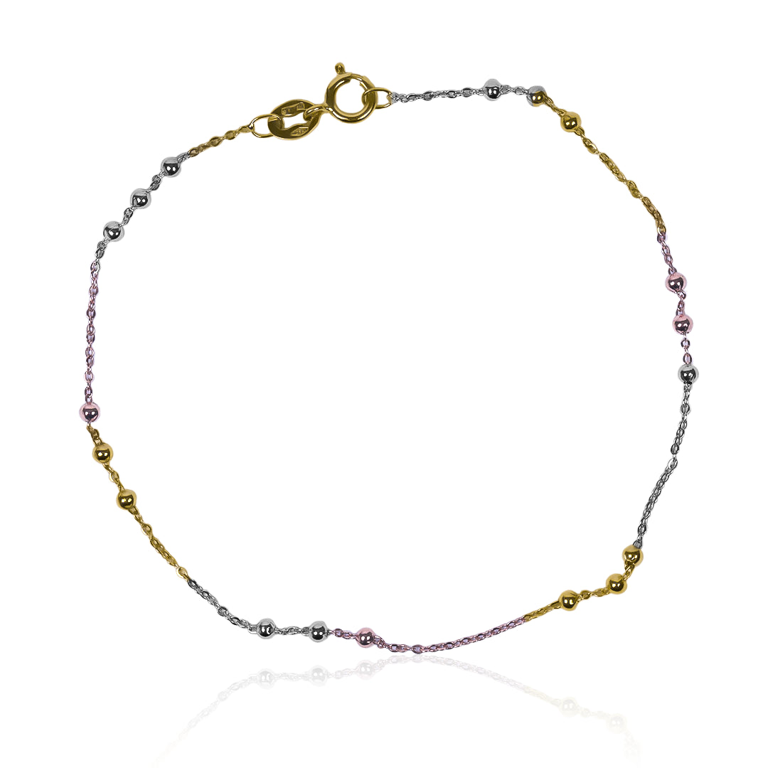 Pulsera Esferas 3 oros I