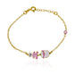 Pulsera niña Pink bear I en oro de 18K de la Joyería Caracas, cuenta con garantía de por vida.