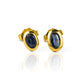 Topitos Zafiros Oval (pieza única), en Oro 18K por Joyería Caracas. Con certificado de calidad y garantía para toda la vida.