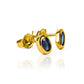 Topitos Zafiros Oval (pieza única), en Oro 18K por Joyería Caracas. Con certificado de calidad y garantía para toda la vida.