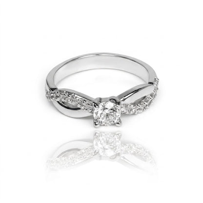 Anillo torção diamantes LAB